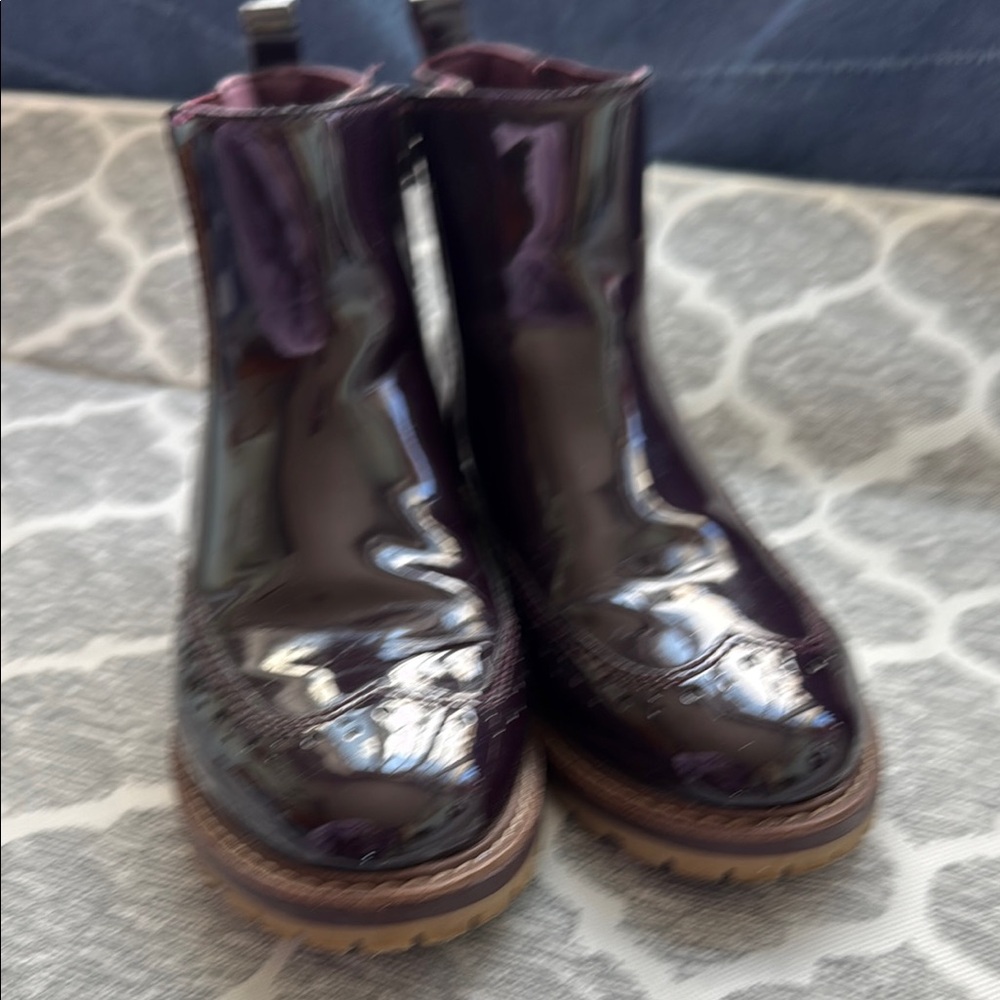 Zara Glossy Purple Ankle Boots